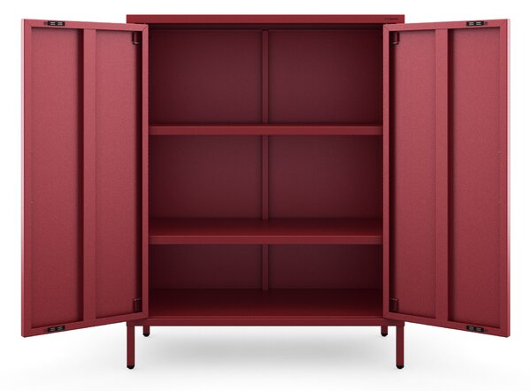 Skrinka do obývačky s policami VITO, 800 x 1015 x 400 mm, Modern: červená farba