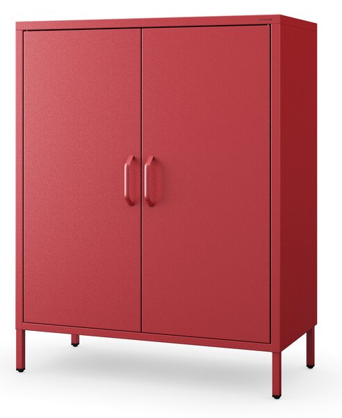 Skrinka do obývačky s policami VITO, 800 x 1015 x 400 mm, Modern: červená farba