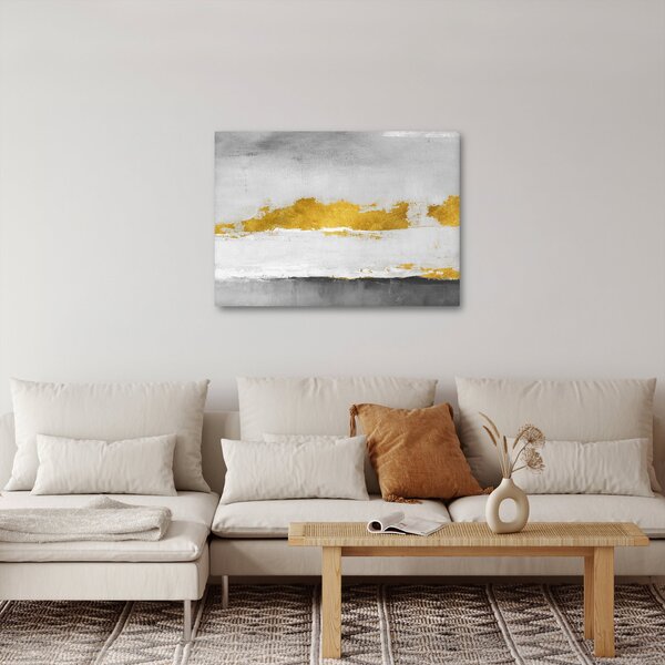 Obraz - Zlaté a šedé ťahy (70x50 cm)