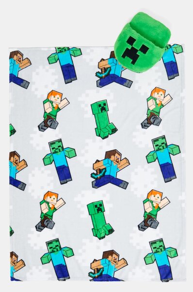 Sinsay - 2-balenie Minecraft deka s ohrievačom na nohy - zelená
