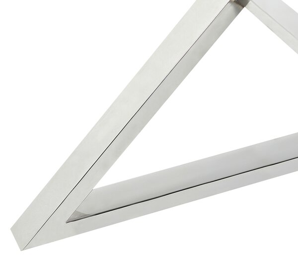 Jedálenský stôl priehľadná doska z tvrdeného skla ⌀ 105 cm strieborné kovové nohy lesklý povrch okrúhly glamour