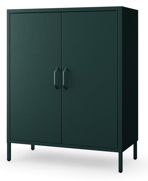 Skrinka do obývačky s policami VITO, 800 x 1015 x 400 mm, Modern: fľaškovo zelená farba