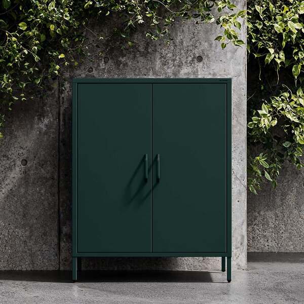 Skrinka do obývačky s policami VITO, 800 x 1015 x 400 mm, Modern: fľaškovo zelená farba