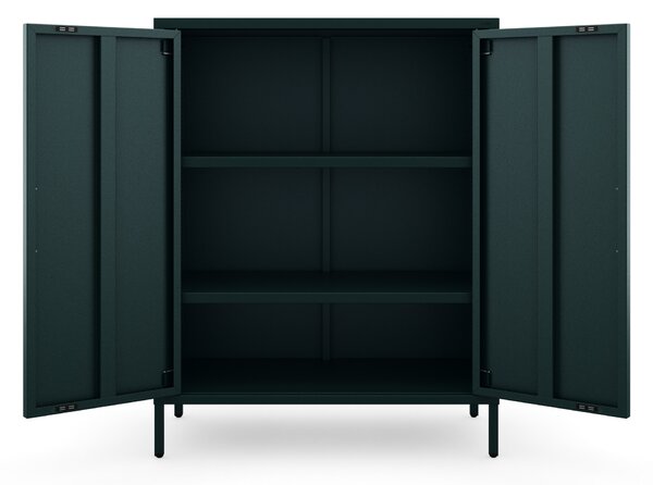 Skrinka do obývačky s policami VITO, 800 x 1015 x 400 mm, Modern: fľaškovo zelená farba