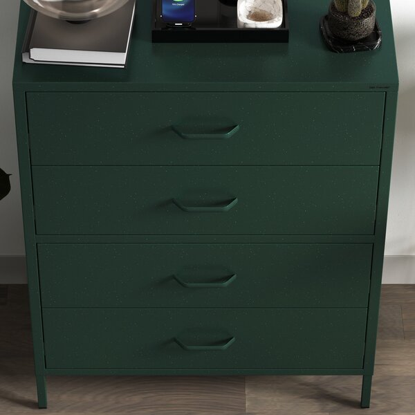 Komoda CARLA, 800 x 1015 x 400 mm, Modern: fľaškovo zelená farba