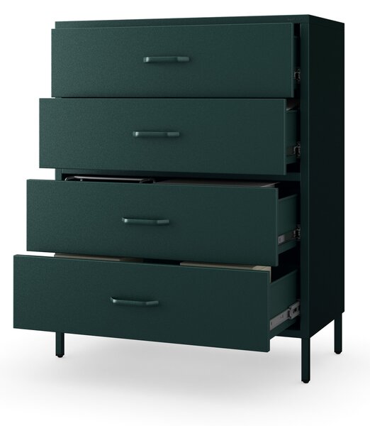 Komoda CARLA, 800 x 1015 x 400 mm, Modern: fľaškovo zelená farba