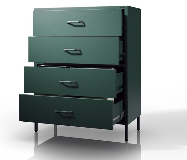 Komoda CARLA, 800 x 1015 x 400 mm, Modern: fľaškovo zelená farba