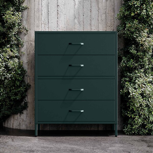 Komoda CARLA, 800 x 1015 x 400 mm, Modern: fľaškovo zelená farba