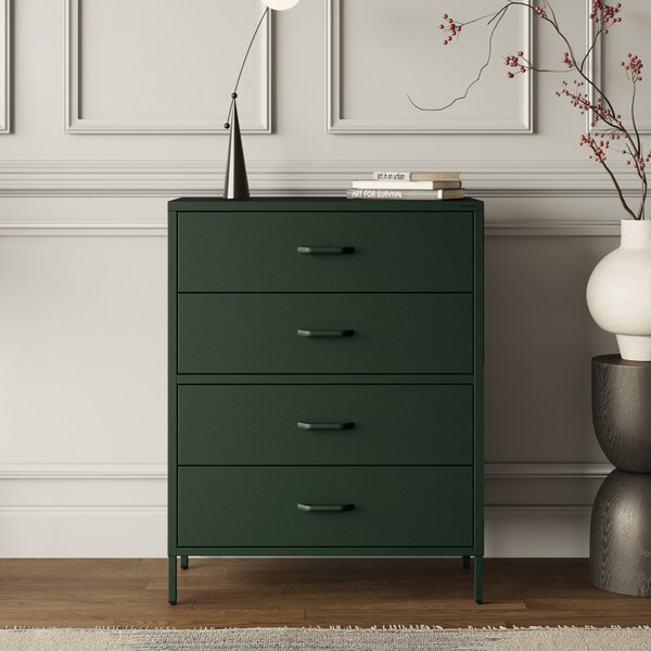 Komoda CARLA, 800 x 1015 x 400 mm, Modern: fľaškovo zelená farba