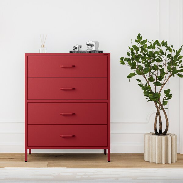 Komoda CARLA, 800 x 1015 x 400 mm, Modern: červený farba