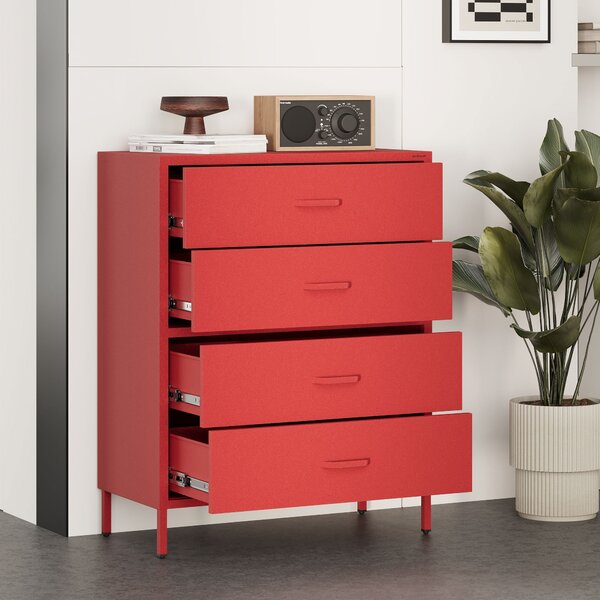 Komoda CARLA, 800 x 1015 x 400 mm, Modern: červený farba