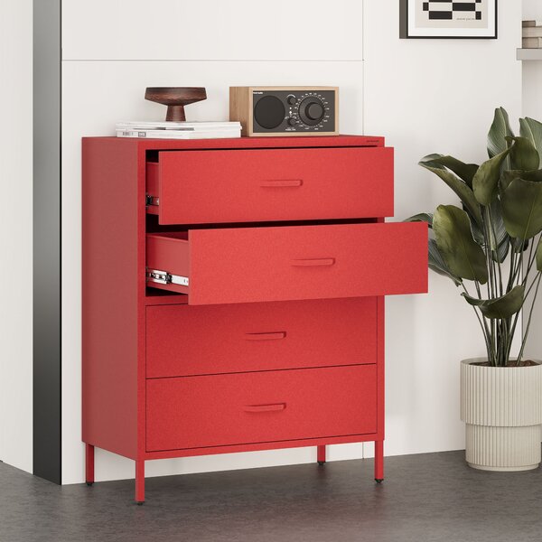 Komoda CARLA, 800 x 1015 x 400 mm, Modern: červený farba