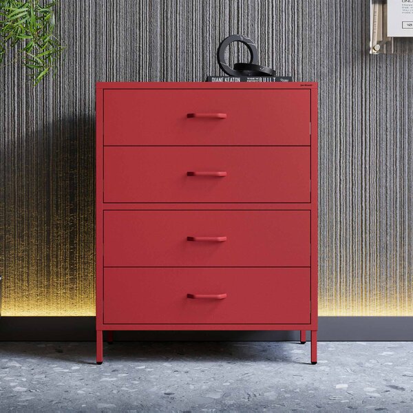 Komoda CARLA, 800 x 1015 x 400 mm, Modern: červený farba