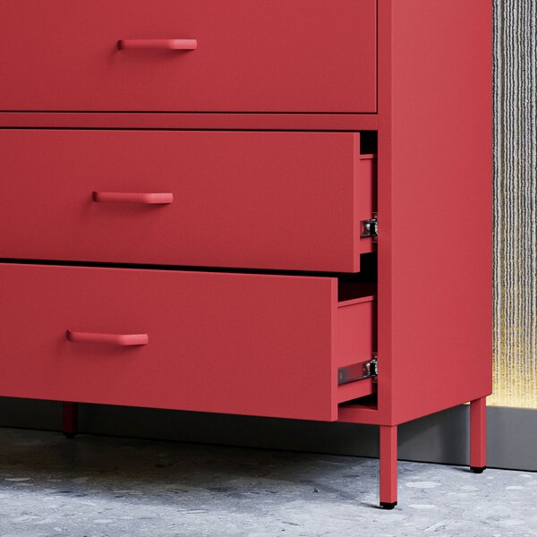 Komoda CARLA, 800 x 1015 x 400 mm, Modern: červený farba