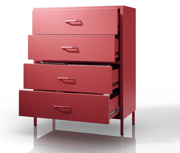 Komoda CARLA, 800 x 1015 x 400 mm, Modern: červený farba