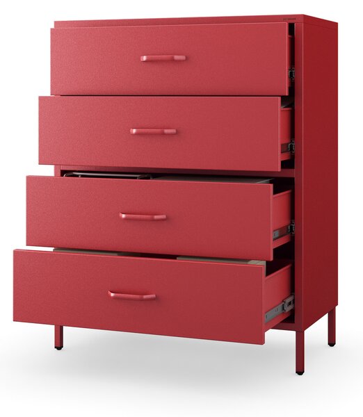 Komoda CARLA, 800 x 1015 x 400 mm, Modern: červený farba