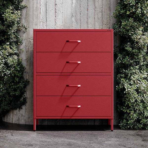 Komoda CARLA, 800 x 1015 x 400 mm, Modern: červený farba
