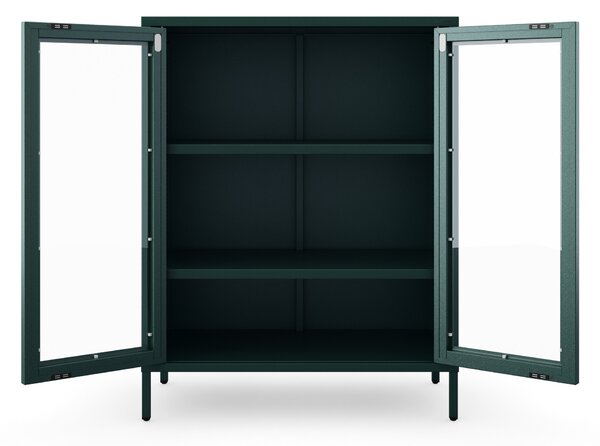 Vitrína GINA, 800 x 1015 x 400 mm, Modern: fľaškovo zelená farba