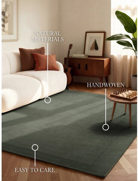 Tmavozelený ručne tkaný koberec s prímesou vlny 120x180 cm Kari – Villeroy&Boch