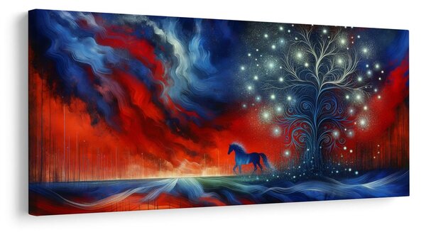 Obraz magický strom života s koňom