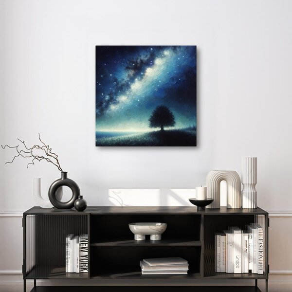 Obraz osamelý strom života a galaxia