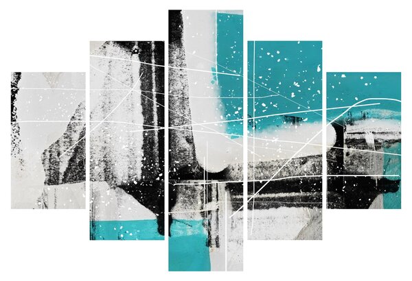 Obraz - Tyrkysová abstrakcia (150x105 cm)