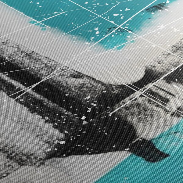 Obraz - Tyrkysová abstrakcia (120x50 cm)
