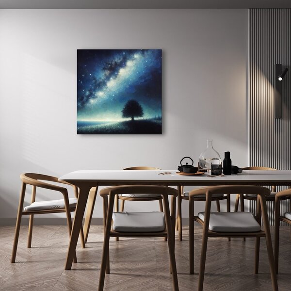 Obraz osamelý strom života a galaxia