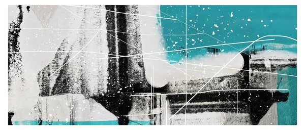 Obraz - Tyrkysová abstrakcia (120x50 cm)