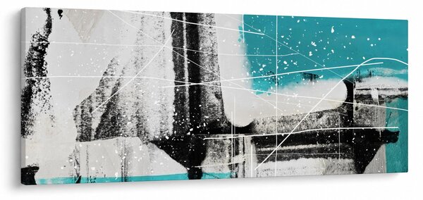 Obraz - Tyrkysová abstrakcia (120x50 cm)