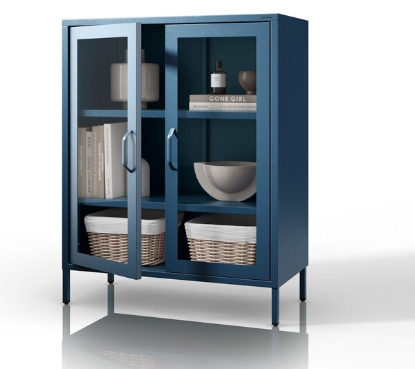 Vitrína GINA, 800 x 1015 x 400 mm, Modern: tmavomodrá farba