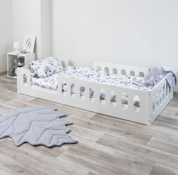 MAXMAX Detská Montessori posteľ LUMI 2v1 - 160x80 cm - biela