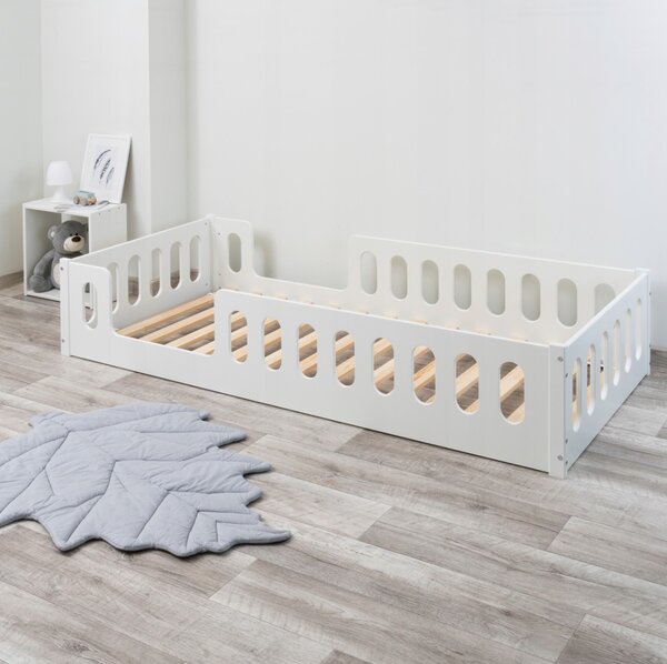 MAXMAX Detská Montessori posteľ LUMI 2v1 - 160x80 cm - biela