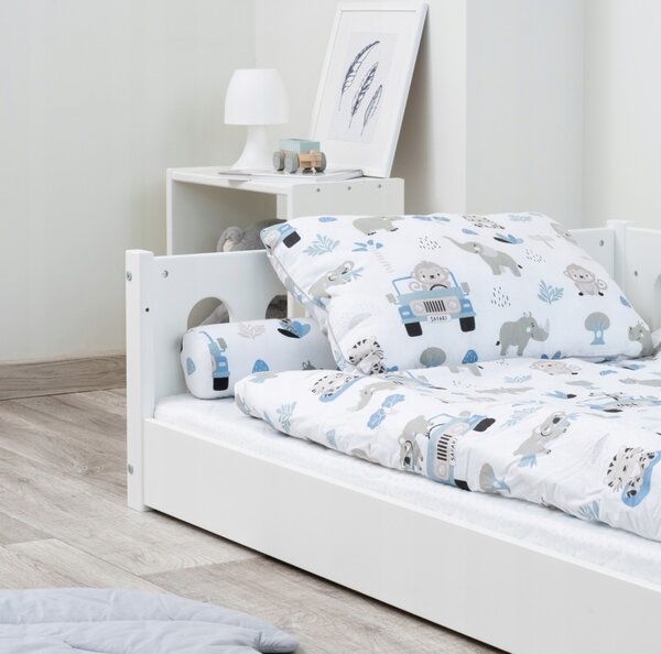 MAXMAX Detská Montessori posteľ LUMI 2v1 - 160x80 cm - biela