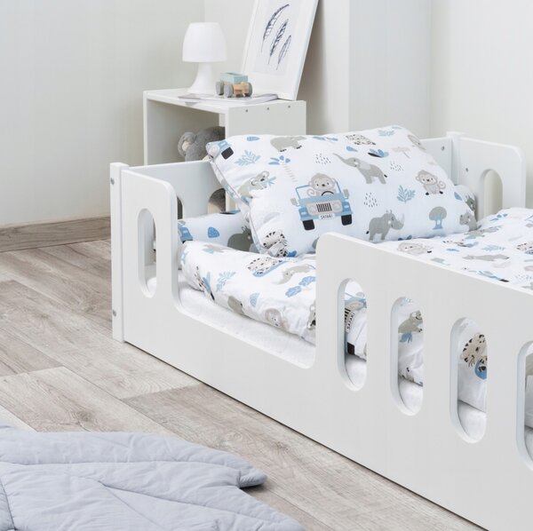 MAXMAX Detská Montessori posteľ LUMI 2v1 - 160x80 cm - biela
