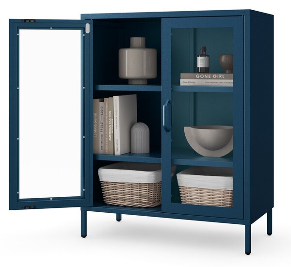 Vitrína GINA, 800 x 1015 x 400 mm, Modern: tmavomodrá farba