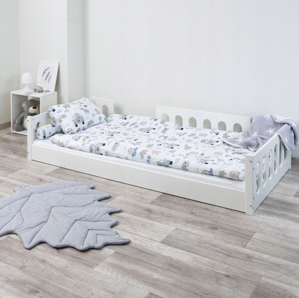 MAXMAX Detská Montessori posteľ LUMI 2v1 - 160x80 cm - biela