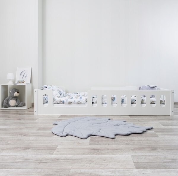 MAXMAX Detská Montessori posteľ LUMI 2v1 - 160x80 cm - biela