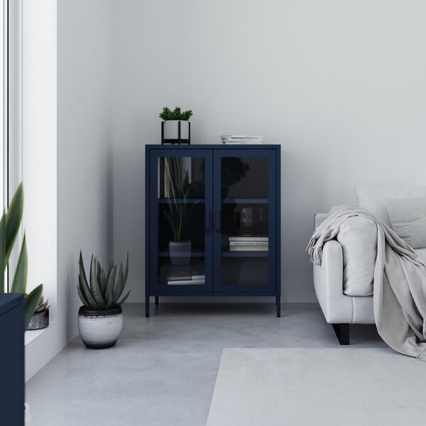 Vitrína GINA, 800 x 1015 x 400 mm, Modern: tmavomodrá farba