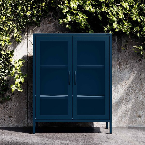 Vitrína GINA, 800 x 1015 x 400 mm, Modern: tmavomodrá farba