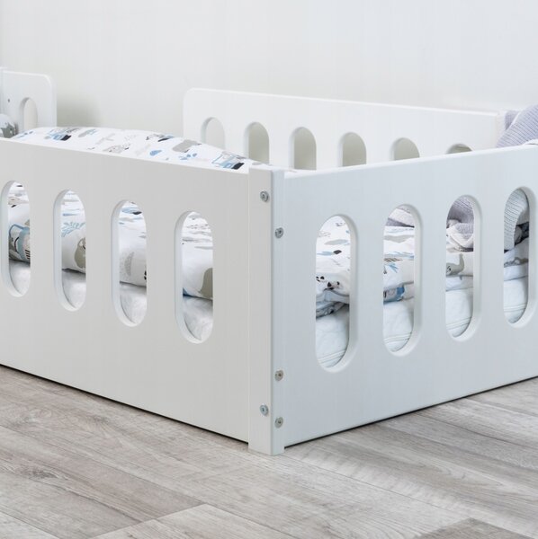 MAXMAX Detská Montessori posteľ LUMI 2v1 - 160x80 cm - biela