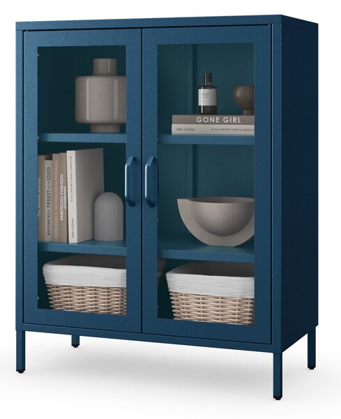 Vitrína GINA, 800 x 1015 x 400 mm, Modern: tmavomodrá farba