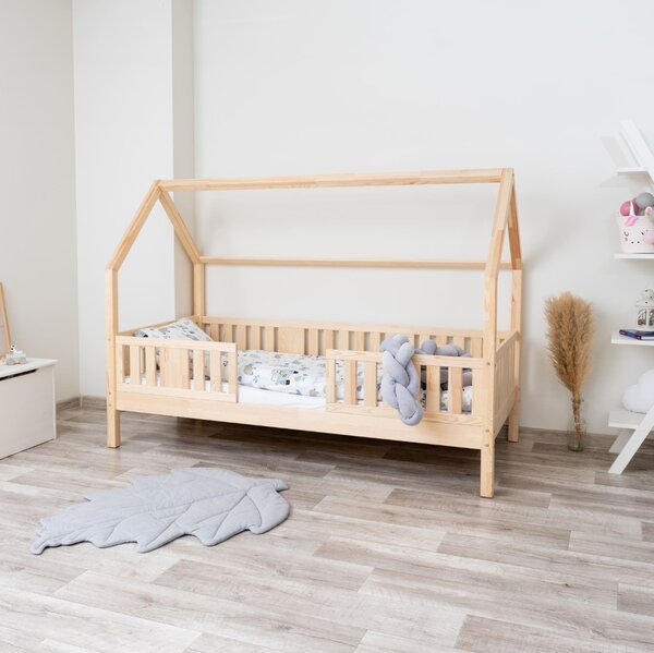 MAXMAX Detská domčeková posteľ z masívu borovice NIKO L 20 - 200x120 cm