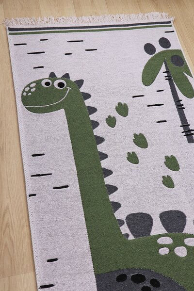 Praktik home , TRHÁK: Detský kusový koberec Natur Dinosaurus, 80x150, zelená, detská izba