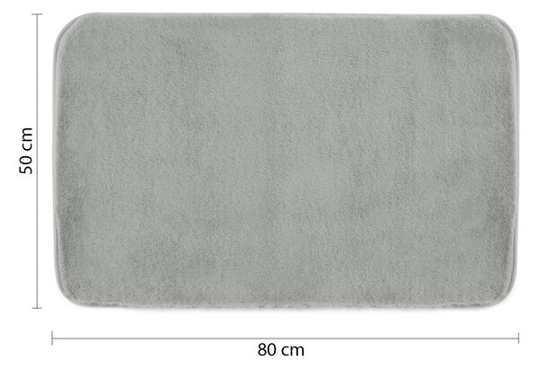Gedy Gedy, FUZZY kúpeľňová predložka, 50x80 cm, 100% polyester, protisklz, sivá, 96FY508008