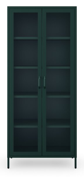 Vitrína ANGELO, 800 x 1850 x 450 mm, Modern: fľaškovo zelená