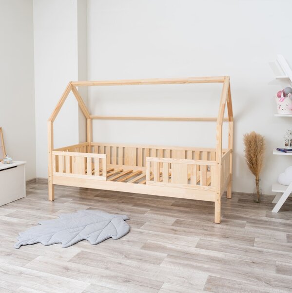 MAXMAX Detská domčeková posteľ z masívu borovice NIKO L 20 - 200x120 cm