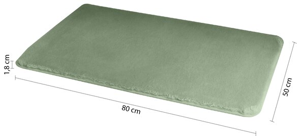 Gedy Gedy, FUZZY kúpeľňová predložka, 50x80cm, 100% polyester, protišmyk, zelená, 96FY508007