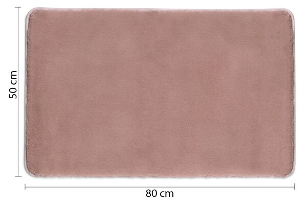 Gedy Gedy, FUZZY kúpeľňová predložka, 50x80cm, 100% polyester, protišmyk, ružová, 96FY508010