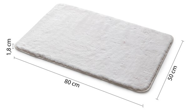 Gedy Gedy, FUZZY kúpeľňová predložka, 50x80 cm, 100% polyester, protisklz, biela, 96FY508002